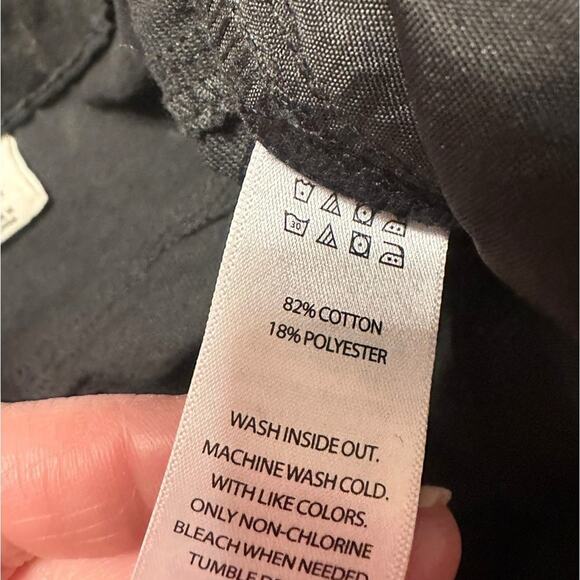 Happily Gray Black Denim Midi Skirt size 7/27 front slit - Picture 7 of 7